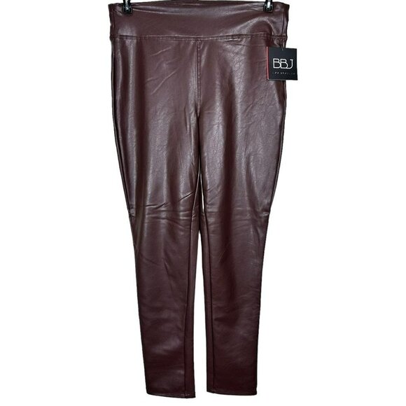 BBJ Los Angeles Midnight Vegan Faux Suede Skinny Pants in Wine size S New - Picture 1 of 10